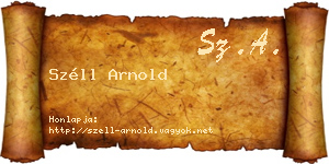 Széll Arnold névjegykártya