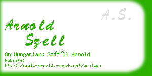 arnold szell business card